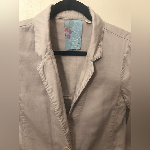 HINGE Nordstrom Womens Cotton Khaki Utility Blazer Jacket Shacket Size Small - Picture 3 of 11